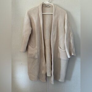 Ettitude | Cream Waffle Knit Bathrobe | Size Medium